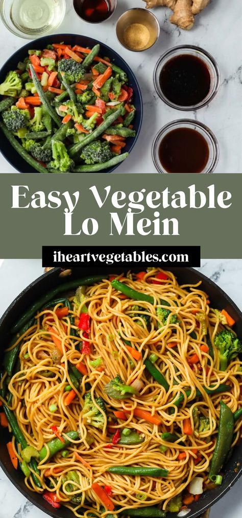 Easy Veggie Lo Mein, Vegetable Noodles Recipe, Vegetable Spaghetti Recipes, Veggie Lo Mein Recipe, Vegetable Lo Mein Recipe, Easy Lo Mein Recipe, Vegetarian Lo Mein, Veggie Lo Mein, Vegetable Chow Mein