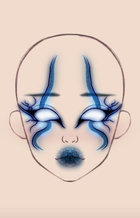 Fun Face Paint Ideas For Women, Random Makeup Looks, Pre Shower Makeup Ideas, Cool Makeup Looks Creative Halloween, Makeup Looks Drawing, Makeup Ideas Drawing, Make Up Yeux, Professional Eye Makeup, Shower Makeup