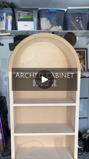 22K views · 1.4K reactions | THE ARCH IS INSTALLED onto the cabinet! 🎉   Isn’t this arched cabinet really coming to life now? Last time I made my green arched cabinet almost a year ago, I made a TON of kerf cuts on some 3/4” plywood and steamed it in order for it to bend like this. This time around, I’m using bendable plywood that I got from my local lumber warehouse and my goodness, it made my life so much easier! 🙌🏻 I used the thinner 3mm ply for the inside because in my opinion, it’s too thin to put on the outside. Then used the 9mm ply for the outside. They were pretty bendy and flexible, so I didn’t have to fight with it when installing!   Next up, let’s make these arched doors using the other half of the ring I cut out of MDF (the first half was used to make the front arch form)! Arch Cabinets, Bendable Plywood, Arched Cabinet Doors, Upper Kitchen Cabinets, Arched Doors, A Year Ago, Diy Kitchen Cabinets, Diy Cabinets, Furniture Makeover Diy