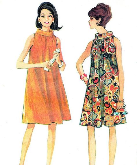 Memorable sewing patterns from the 60s and 70s - Starts at 60 Mod Dress Pattern, Mccalls Patterns Dress, 1960s Dresses, Patron Vintage, 1960 Fashion, Fashion 1960s, Robes Vintage, 1960s Dress, Sixties Fashion