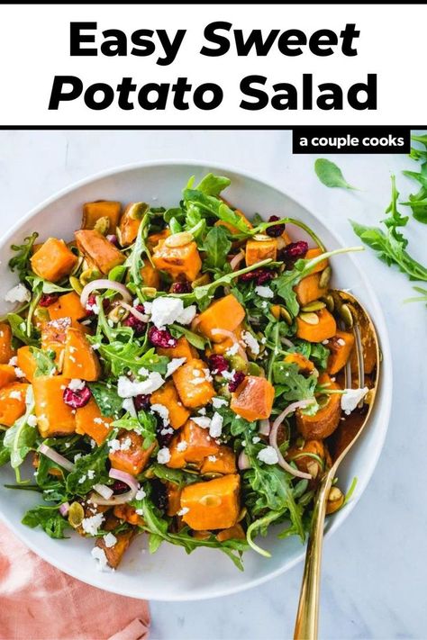 Citrus Salad Dressing, Roasted Sweet Potato Cubes, Sweet Potato Salad Recipe, Potato Salad Dressing, A Couple Cooks, Vegan Recipes Plant Based, Sweet Potato Wedges, Salad With Sweet Potato, Mashed Sweet Potatoes