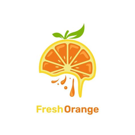 Orange Slice, Orange Logo, Fresh Orange, Orange Slices, Logo Designs, Vector Logo, Concept Design, Vector Art, Juice