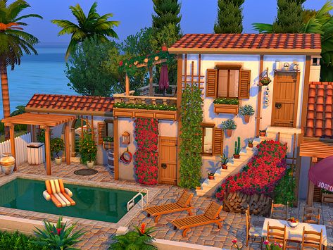 Sims 4 Cottage, Sims 4 Houses Layout, The Sims 4 Lots, Muebles Sims 4 Cc, Sims 4 House Building, Sims 4 House Plans, Sims 4 House Design, Casas The Sims 4, Sims Building