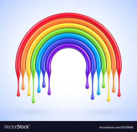 Rainbow Illustration Art, Bikes Stickers, Rainbow Illustration, Auto Sticker, School Border, Paint 3d, 3d Rainbow, Dripping Paint, Rainbow Images