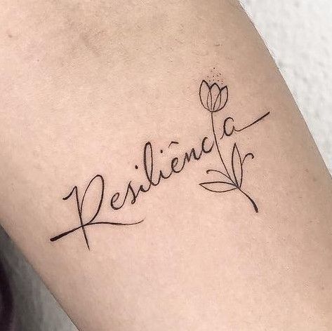 31 Best Resilient Tattoo Ideas  20 Resilient Tattoo, Lettering Tattoo Design, Tattoo Papillon, Resilience Tattoo, Floral Back Tattoos, Simple Tattoos For Women, Lettering Tattoo, Tatuaje A Color, Tattoo Meaning