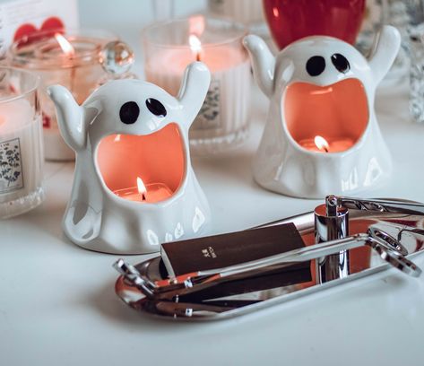 Candle Holders Ceramic, Ghost Ceramic, Ceramic Holder, Ghost Candles, Clay Candle, Bulk Candles, White Decoration, Easy Candles, White Ghost