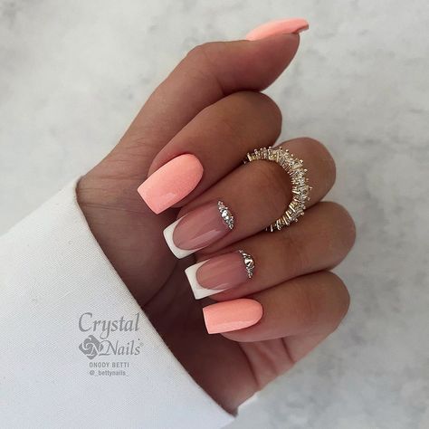 Summer Nails 2023 Gel French, Dressy Nail Designs, Nail Art Unghie Corte, Nails Corte, Summer Nails 2023, Nails Art Designs, Wow Nails, Bright Summer Nails, Smink Inspiration