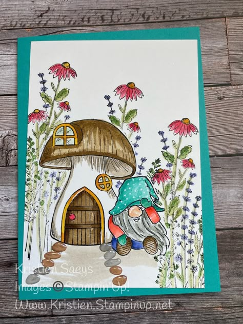 Friendly Gnomes, Stampin Up Project, Card Making Crafts, Christmas Cards To Make, Stamping Up Cards, Animal Cards, Fall Cards, Paper Crafts Cards, Christmas Cards Handmade