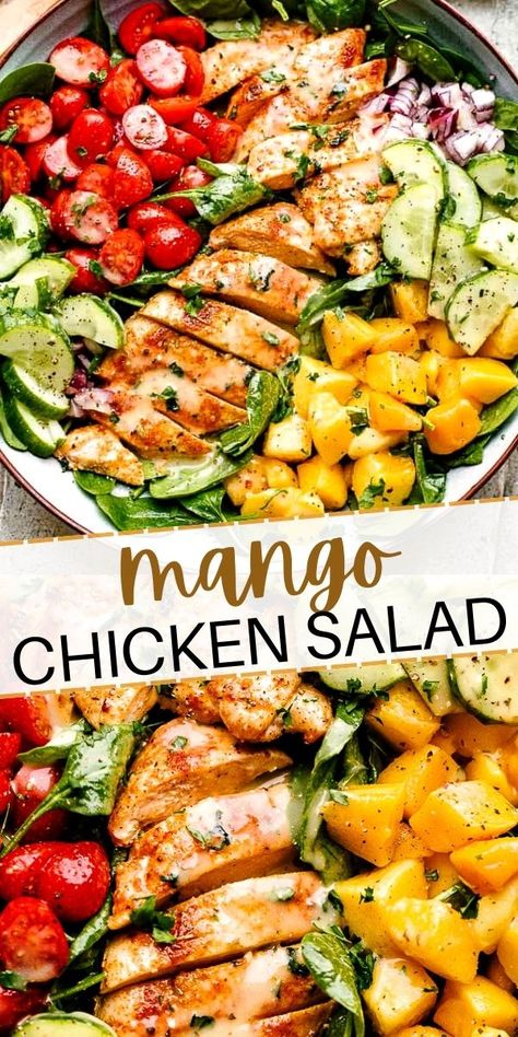 Essen, Tender Baked Chicken Breast, Mango Chicken Salad, Chicken Lombardy Recipes, Salad For Lunch, Mango Chicken, Chicken Mushroom Recipes, Chicken Breast Recipes Baked, Vegetarian Salad Recipes