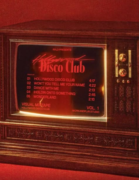 Disco Rock Aesthetic, 50s Red Aesthetic, 1970s Hollywood Aesthetic, Retro Radio Vintage, Retro Club Aesthetic, Old Club Aesthetic, All Red Aesthetic, 70s Club Aesthetic, Modern Noir Aesthetic