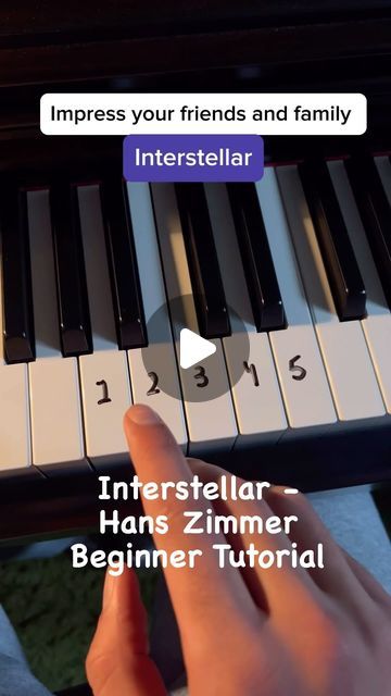 ZebraKeys | Learn Piano on Instagram: "Interstellar - Hans Zimmer beginner easy piano tutorial by @keystutorials #piano #learnpiano #pianotutorial #interstellar #pianocover #hanszimmer #reels" Interstellar Piano Notes, Easy Piano Tutorials, Piano Tutorials Easy, Interstellar Piano, Piano Easy, Beginner Piano, Easy Piano Songs, Piano Beginner, Piano Songs