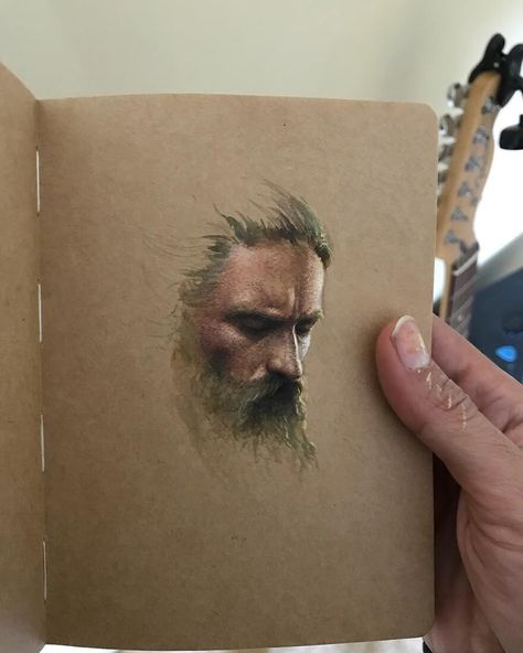 Paintings by Raoof Haghighi Raoof Haghighi, Illusion Kunst, Man Sketch, Pastel Portraits, Wise Man, Artist Sketchbook, Toned Paper, Portrait Sketches, Color Pencil Art