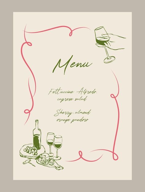 Vector elegant anniversary dinner menu t... | Premium Vector #Freepik #vector Date Night Menu Template, Dinner Menu Template Free Printable, Starters Menu, Dinner Menu Template, Dinner Menu Card, Menu Design Inspiration, Menu Illustration, Menu Card Design, Engagement Dinner