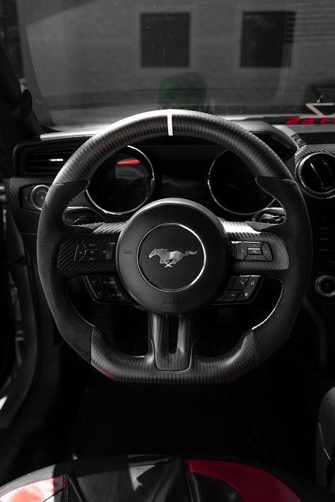 It's crazy how such a small thing makes a big difference. . . . #Mustang #fordmustang #mustangnation #mustanglife #americanmuscle #modernmuscle #vrbespoke #customsteeringwheel #carbonsteeringwheel Aesthetic Mustang, Custom Steering Wheel, Performance Parts, Ford Mustang, Car Parts, Steering Wheel, Parts And Accessories, Mustang, Bespoke