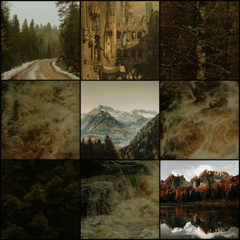 Mountain Mood Board, Fantasy Aesthetic Color Palette, Forest Aesthetic Color Palette, Forest Moodboard Aesthetic, Dark Forest Moodboard, Mystical Mood Board, Cottagecore Forest, Paranormal Aesthetic, Adopt Idea