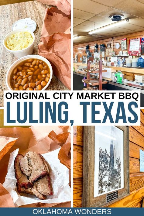 Looking to explore the Texas BBQ Trail? Check out the Original City Market BBQ in Luling, Texas! Things to do in Luling, Texas | what to eat in luling | what to eat in texas | texas restaurants | texas hidden gems | secret places in texas | texas barbeque | texas barbeque sauce | what to do in texas | small towns in texas | best texas small towns | best texas food | texas cuisine | what to eat in texas | texas dishes | texas bar-b-que | bbq sauce | texas bbq joints | barbeque joints | texas tips Luling Texas, Texas Restaurants, Texas Things, Boston Travel, Texas Food, Texas Bbq, Los Angeles Travel, Barbeque Sauce, Travel Bucket List Usa