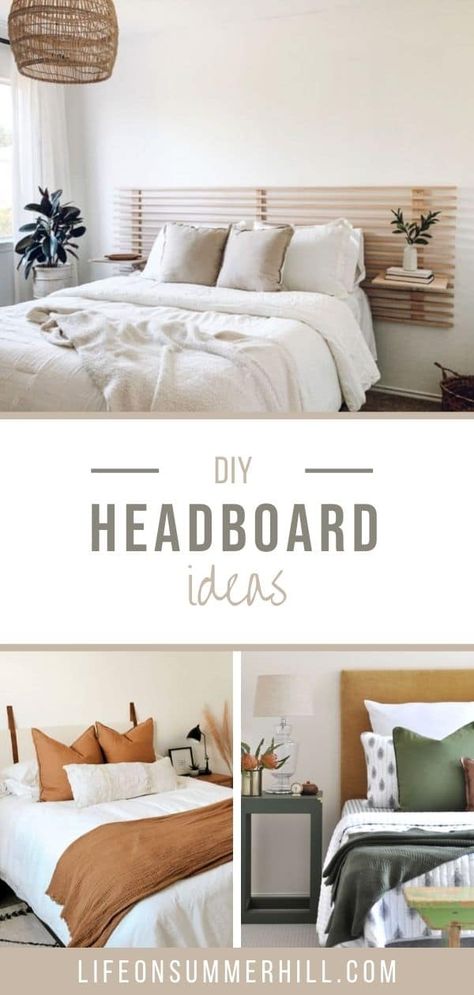 Diy Bed Frame And Headboard, Simple Bed Design, Bed Without Headboard, Beautiful Bed Designs, Diy Bed Headboard, Simple Bed Designs, Bedroom Decoration Ideas, Diy Headboard Upholstered, Bed Design Ideas