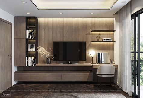 Tv Cabinet Wall Design, Bedroom Tv Cabinet, Bedroom Tv Unit Design, Modern Study Rooms, Eden Rose, Tv Fal, Bedroom Tv Wall, Wall Design Ideas, Modern Tv Wall Units