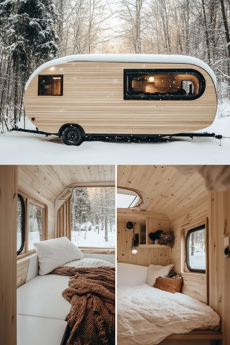 Camper Renovation Exterior, Camper Tiny House Conversion, Rv Conversion To Tiny House, Tiny Camper Trailer, Small Camper Vans, Homemade Trailer, Cozy Camper, Camper Vintage, Tiny House Camper