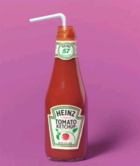 Straw as Ketchup Unclogger Insert a straw until it reaches the bottom of the glass bottle. Shake the bottle, then pour, leaving the straw inside. The airflow provided by the straw breaks the condiment-stopping vacuum Fruit Ketchup, Heinz 57, Heinz Tomato Ketchup, Art Colour, Tomato Ketchup, Colour Design, New Uses, Ketchup Bottle, Real Simple