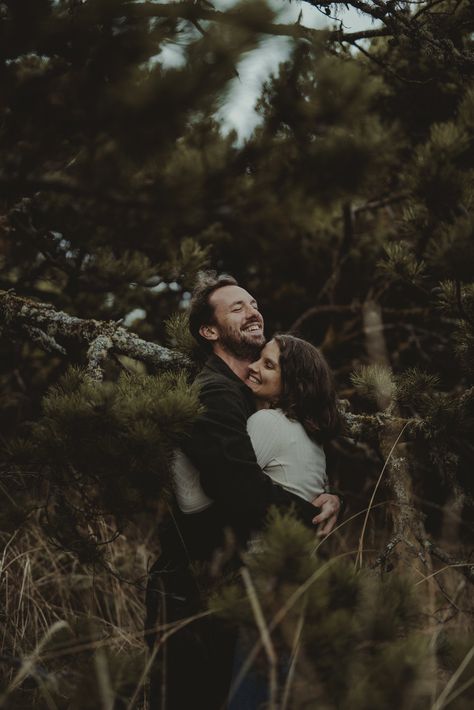 Engagement In The Woods, Woodland Engagement Shoot, Forest Photoshoot Couple Photo Ideas, Fall Woods Engagement Photos, Enchanted Forest Photoshoot Couple, Woodland Couple Photoshoot, Engagement Photos Oak Trees, Engagement Photos Woodsy, Engagement Shoot Woods