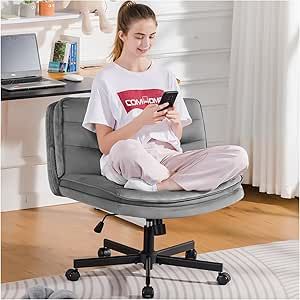 Home Office Desk Chair, Modern Home Office Desk, Cross Legged, Chair Swivel, Vanity Chair, Chair Height, Office Desk Chair, Modern Home Office, Computer Chair