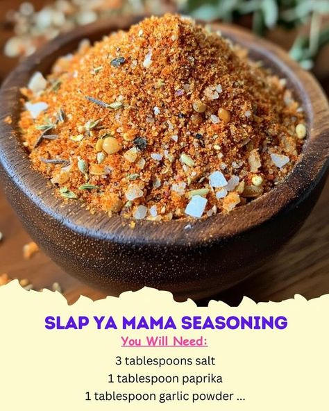 Slap Your Mama Seasoning Recipe, Slap Your Mama Seasoning, Slap Ya Mama Seasoning Recipe, Slap Ya Mama Seasoning, Slap Ya Mama, Food Seasoning, Man Recipes, Homemade Seasoning, Homemade Spice Mix