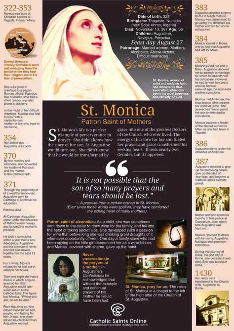 Saint Monica, St Monica, Augustine Of Hippo, Married Women, Saints Days, Faith Formation, Saint Quotes, Religious Education, Catholic Quotes