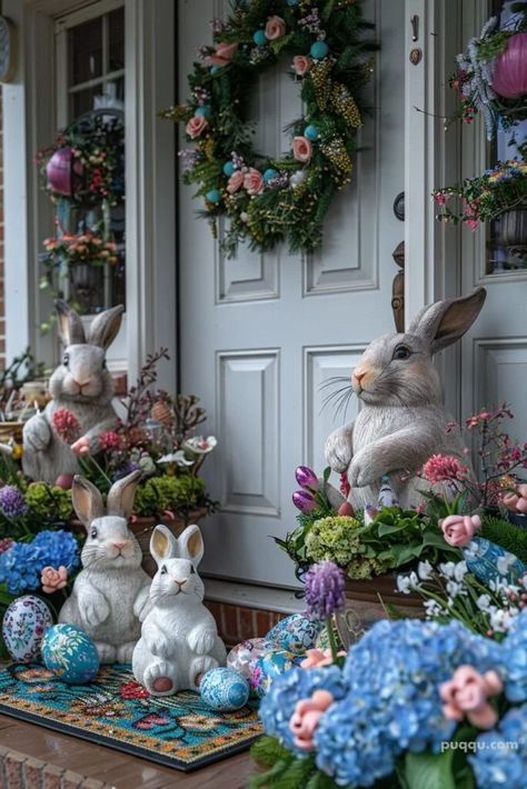 easter-porch-decor-ideas-10 Easter Porch Decor Outdoor, Easter Porch, Easter Foods, Easter Porch Decor, Easter Mantle, Easter Egg Basket, Easter Craft Decorations, Serbian Recipes, Easter Images