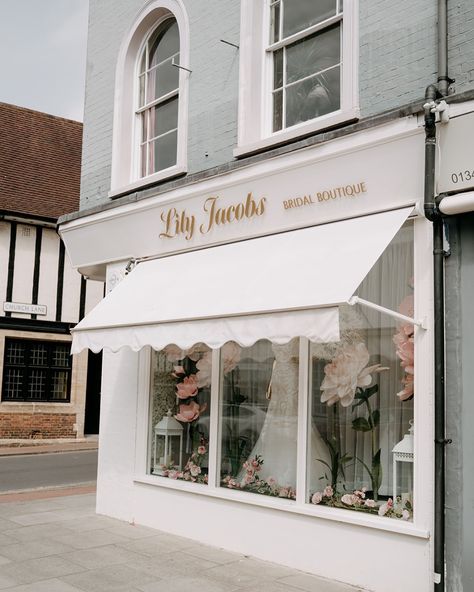 Our little piece of bridal heaven ☁️✨ We can’t wait to welcome all of our new brides this week and help them find their dresses 💍 We also have collection appointments with our brides to try their dresses for the first time ✨ These are always such special appointments, getting to relive all of those feelings you felt when you initially found your dress ✨ Are you visiting us this week? It’s the perfect time to visit, the sun is shining, we have some new dresses & we’ve re stocked the fizz 🥂 H... Bridal Store Grand Opening, Bridal Store Dressing Room, Dress Shop Exterior, Bridal Store Aesthetic, Bridal Shop Interior Design, Bridal Shops, Dress Store Design, Bridal Store Interior Design, Bridal Shop Aesthetic