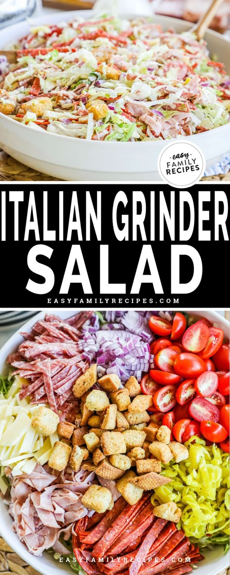 Pastaless Salad, Italian Grinder Sandwich, Italian Grinder Salad, Italian Grinder, Grinder Salad, Mayonnaise Dressing, Grinder Sandwich, Lettuce Recipes, Chopped Salad Recipes