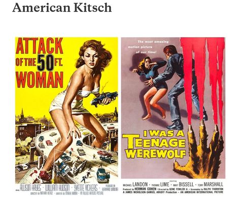 American Kitsch Graphic Design, Kitsch Graphic Design, American Kitsch, Kitsch Design, Teenage Werewolf, Contemporary Graphic Design, Unique Graphic Design, Graphic Design Style, Graphic Design Styles