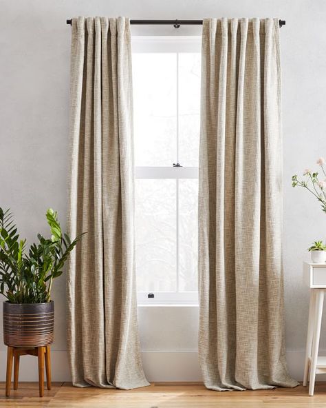 10 Stylish Blackout Curtains That Will Upgrade Your Home—and Your Naps Neutral Curtains, White Blackout Curtains, Cream Curtains, Blackout Curtains Bedroom, Plain Curtains, Curtains Living, Modern Curtains, Curtain Designs, Wallpaper Bedroom