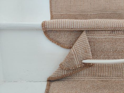 Use this Ikea doormat hack to make a stair runner for £20 | Real Homes Ikea Stair Runner, Burlap Stair Runner, Renter Friendly Stair Runner, Ikea Stair Runner Hack, Sisal Stair Treads, Stair Carpets Ideas, Diy Stair Runner With Landing, Stair Runner Carpet With Landing, Painted Wooden Stairs