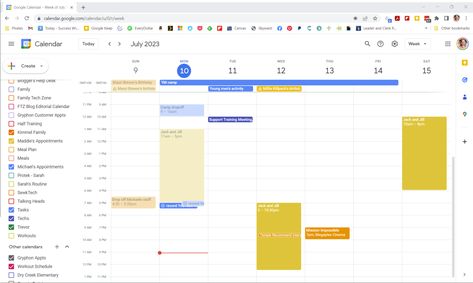 Google Calendar is my absolute favorite tool to help keep my family organized. I have several different calendars for all kinds of aspects of my life. Some of my favorite calendars include having a different calendar for every family member, a meal planning calendar, bills to pay, a workout schedule, my kid’s school calendars, and […] Meal Planning Calendar, Google Tasks, Planning Calendar, Bill Organization, Family Calendar, Us Holidays, School Calendar, Birthday Calendar, Holiday Calendar