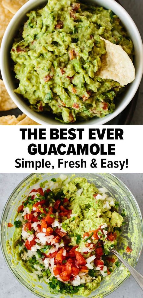 Authentic Guacamole, Mexican Guacamole, Homemade Guacamole Recipe, Easy Dinners For Two, Best Guacamole, Guacamole Recipe Easy, Best Guacamole Recipe, Easy Guacamole, Homemade Guacamole