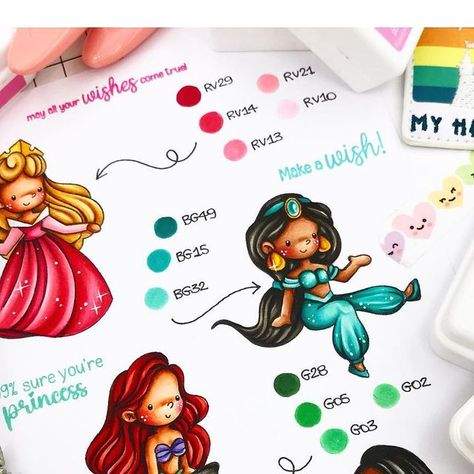 Alberto Gava on Instagram: "💖✨Hello everyone!✨💖 I’m back with a new coloring I did for the new @simonsaysstamp release that is available now! 💖✨ and this is the new stamp set I’ve designed! The second princess inspired stamp set! 💖✨ I’ve also did a color chart for you! 💖✨ what’s your favorite new princess? ✨💖 #simonsaysstamp #simonsaysstamps #sssunitedwecraft #ssssunnyvibes #coloring #colouring #copic #copics #copicmarker #copicmarkers #copicciao #copicsketch #copiccoloringforcardmakers #scrapbooking #cardmaking #handmadecards" Copic Combos, Copic Blends, Ohuhu Color Combinations, Copic Ciao, Ohuhu Markers, Copic Markers Tutorial, Color Of The Day, Copic Sketch, Princess Inspired