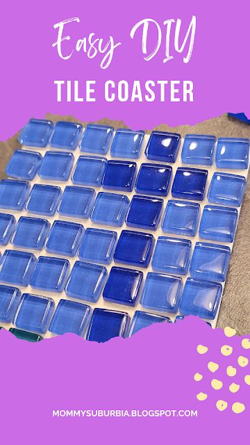 How To Make Tiles Easy Diy, Mosaic Coasters Diy, How To Make Tiles, Diy Mosaic Tiles, Mosaics For Kids, Diy Coasters Tile, Fun Activity For Kids, Square Mosaic Tile, Hanger Diy