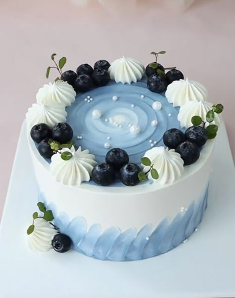 Fruit Topped Cake, Fresh Fruit Cake, Small Birthday Cakes, Birthday Cake Decorating Ideas, Mini Torte, 귀여운 음식 그림, Simple Cake Designs, Cake Decorating Piping, Creative Cake Decorating