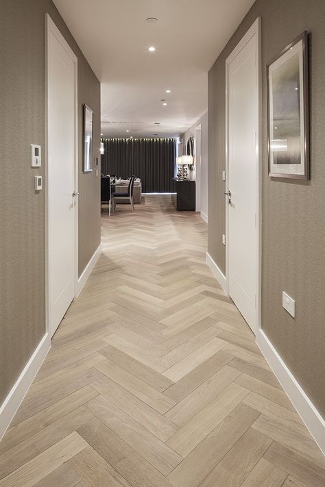 Wooden Floor Tiles, Wood Floor Design, Herringbone Wood Floor, Herringbone Wood, Hallway Flooring, Wood Tile Floors, Hallway Designs, Herringbone Floor, Parquet Flooring