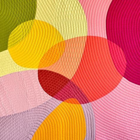 Doodle Quilt, Circle Quilt Patterns, Organic Quilt, Walking Foot Quilting, Basic Quilt, Abstract Quilt, Quilt Modernen, Color Composition, Straight Line Quilting