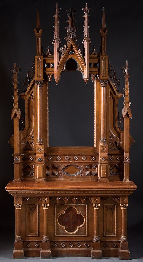 Jackson's International Auctioneers and Appraisers Gothic Revival Furniture, Medieval Furniture, Church Furniture, White Furniture Living Room, Antique Furniture For Sale, Gothic Furniture, Gothic Revival, Home Altar, Gothic Home