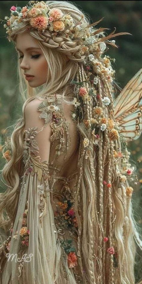 Fairy Fashion Aesthetic, Fairy Woman, Earth Fairy, Fairy Pictures, Fairy Artwork, Fairy Queen, Cute Fairy, Fairytale Dress, Fantasy Costumes