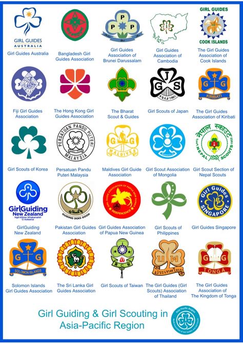 Logos of Asia Pacific Region Brownie Activities, Brownies Girl Guides, Brownies Activities, Guide Badges, Rainbow Ideas, Brownie Badges, Girl Scout Uniform, Brownie Scouts, Girl Scout Activities