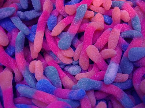 Neon Sour Gummyworms. [ ] Tumblr, Sour Worms, Sour Gummy Worms, Best Sweets, Gummy Worms, Sour Candy, Favorite Candy, Colorful Candy, Gummy Candy