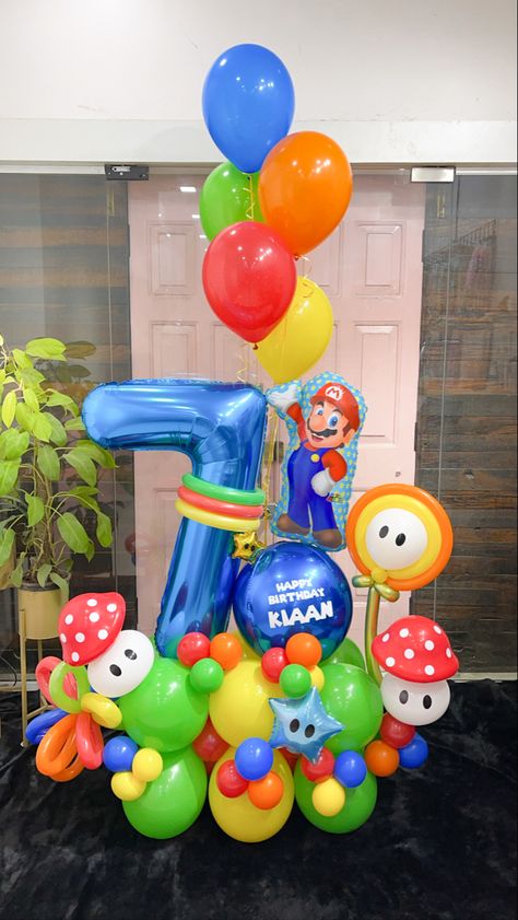 Super Mario, Mario Bros, Birthday, Celebration, Decor, Vibrant, Games, Video Games Mario Bros Balloon Bouquet, Mario Bro Balloon Garland, Super Mario Balloon Columns, Super Mario Balloon Bouquet, Mario Balloon Bouquet, Mario Bros Balloon Decor, Mario Birthday Balloons, Mario Balloon Decorations, Super Mario Balloon Arch