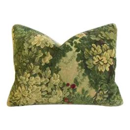 Laurel Branch, Tapestry Pillow, Vintage Throw Pillows, Interior Design Mood Board, Green Pillows, Dream House Decor, Cotton Velvet, Tapestry Design, Down Pillows