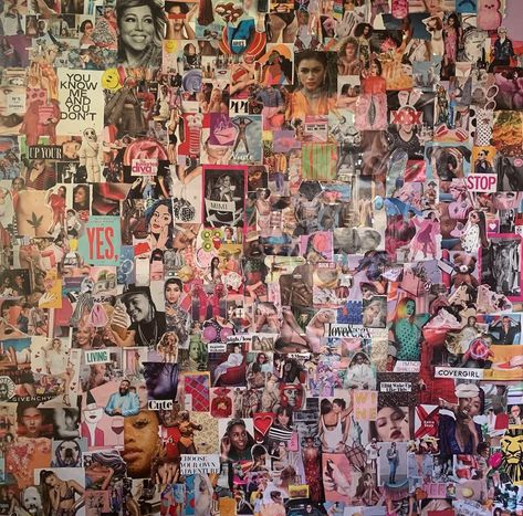 Wall Magazine Collage, Diy Magazine Wall Art, Magazine Wall Collage, Magazine Collage Wall, How To Make A Wall Collage, Bathroom Collage Wall, Magazine Cover Wall Art, Wall Magazine Ideas School Aesthetic, Cluttered Poster Wall