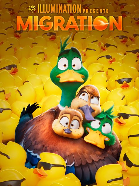 Illumination, creators of Minions, invites you to take flight with the Mallard family, whose vacation goes awry in this comedy filled with humor and heart. #ad Migration Poster, Migration Movie, Madagascar Movie Funny, 2023 Movies, Madagascar Movie Poster, Migration Birds, Animation Poster, 2024 Movies, Films Disney