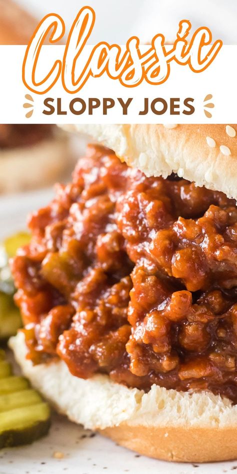 Classic Sloppy Joe Recipe, Slow Cooker Sloppy Joes, Homemade Sloppy Joe Recipe, Sloppy Joes Sandwich, Sloppy Joe Recipe, Sloppy Joes Easy, Loose Meat Sandwiches, Homemade Sloppy Joes, Joe Recipe